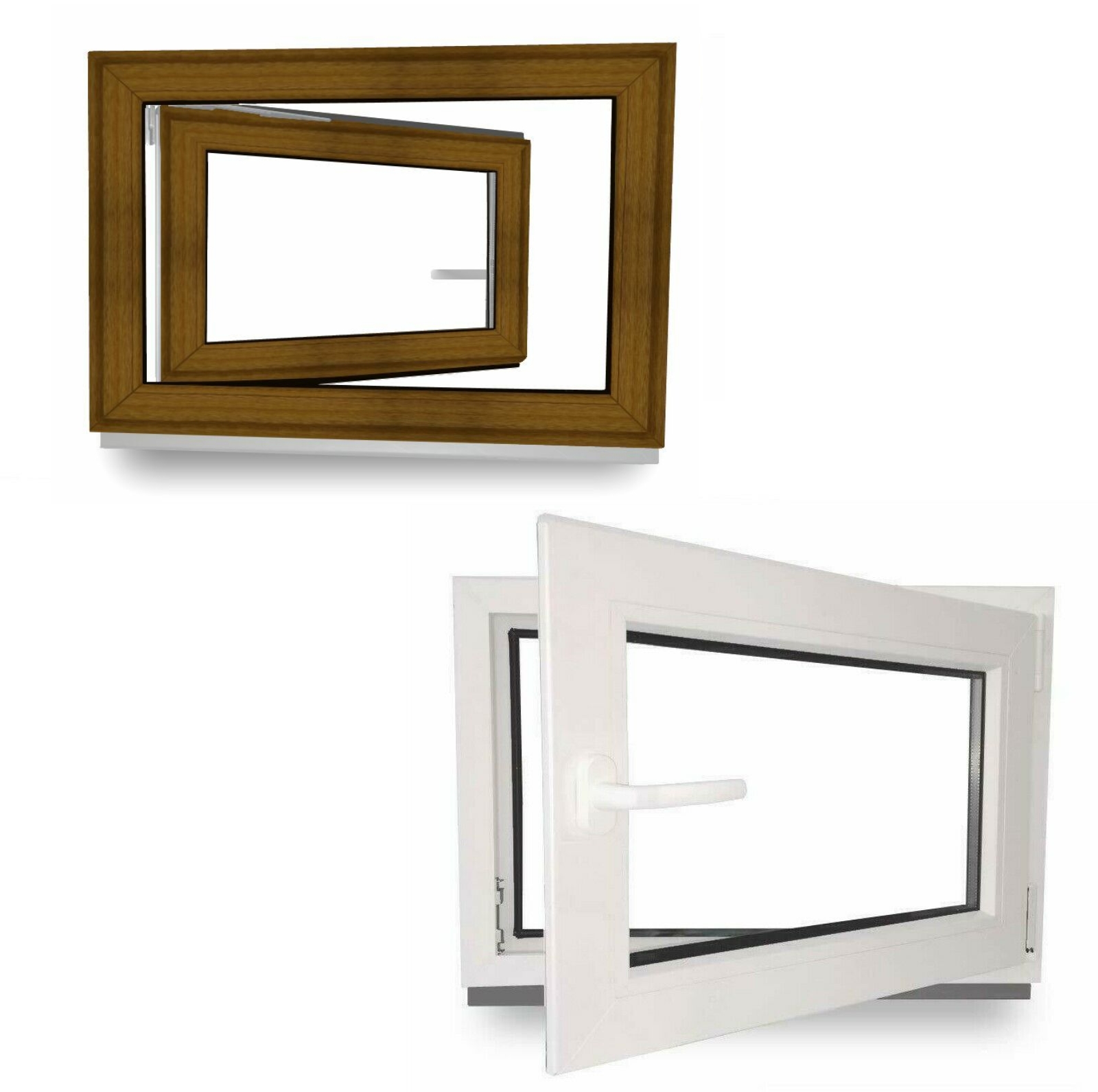 Kunststoff Fenster Kellerfenster Garagen Golden Oak